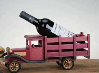 Vintage Wooden Cruiser Wine Rack - Solid wood truck