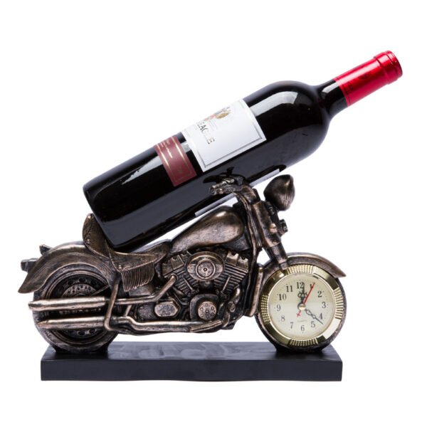 Alternative view of Harley Style Motorcycle Wine Rack & Clock Decor