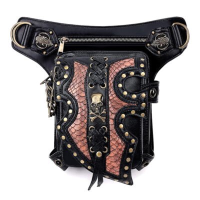 Steampunk Nomad Thigh Bag - Black
