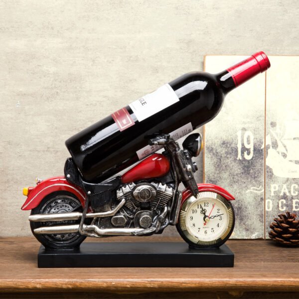 Harley Style Motorcycle Wine Rack & Clock Decor