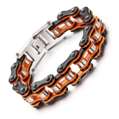 Blaze Chain Bracelet - Orange Black