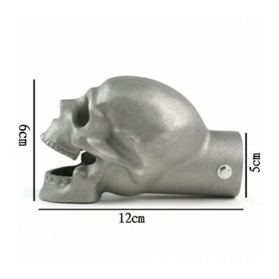 Skull Motorcycle Exhaust Pipe - Silver