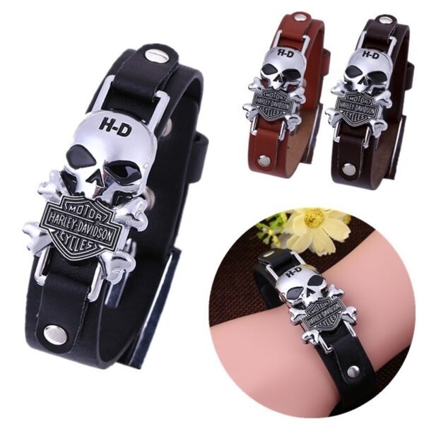 Alternative view of Outlaw Skull Rider Bracelet