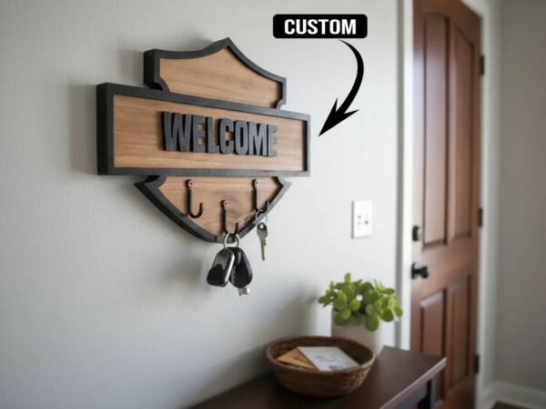 Alternative view of Custom Shape Wood Key Holder CS011002