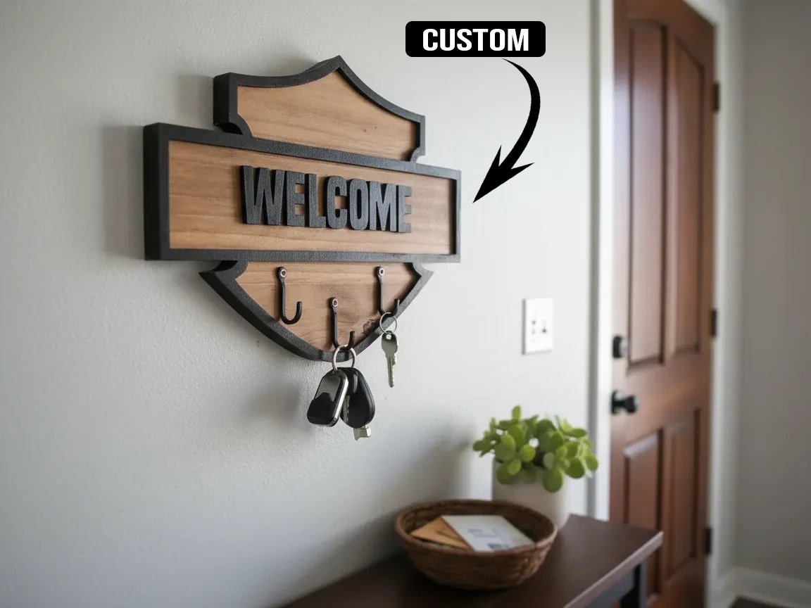 Custom Shape Wood Key Holder CS011002 - Image 2