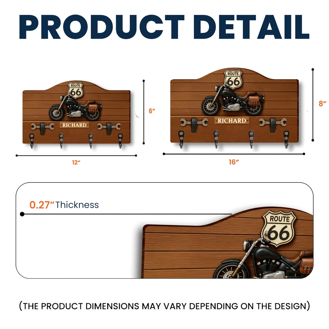 Custom Shape Wood Key Holder CS011004 - Image 4