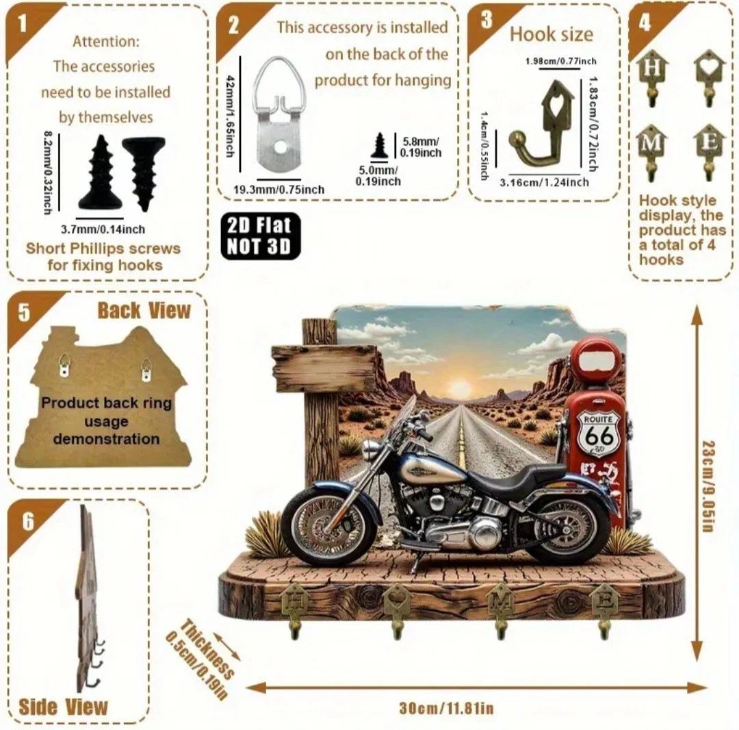 Custom Shape Wood Key Holder CS011008 - Image 4